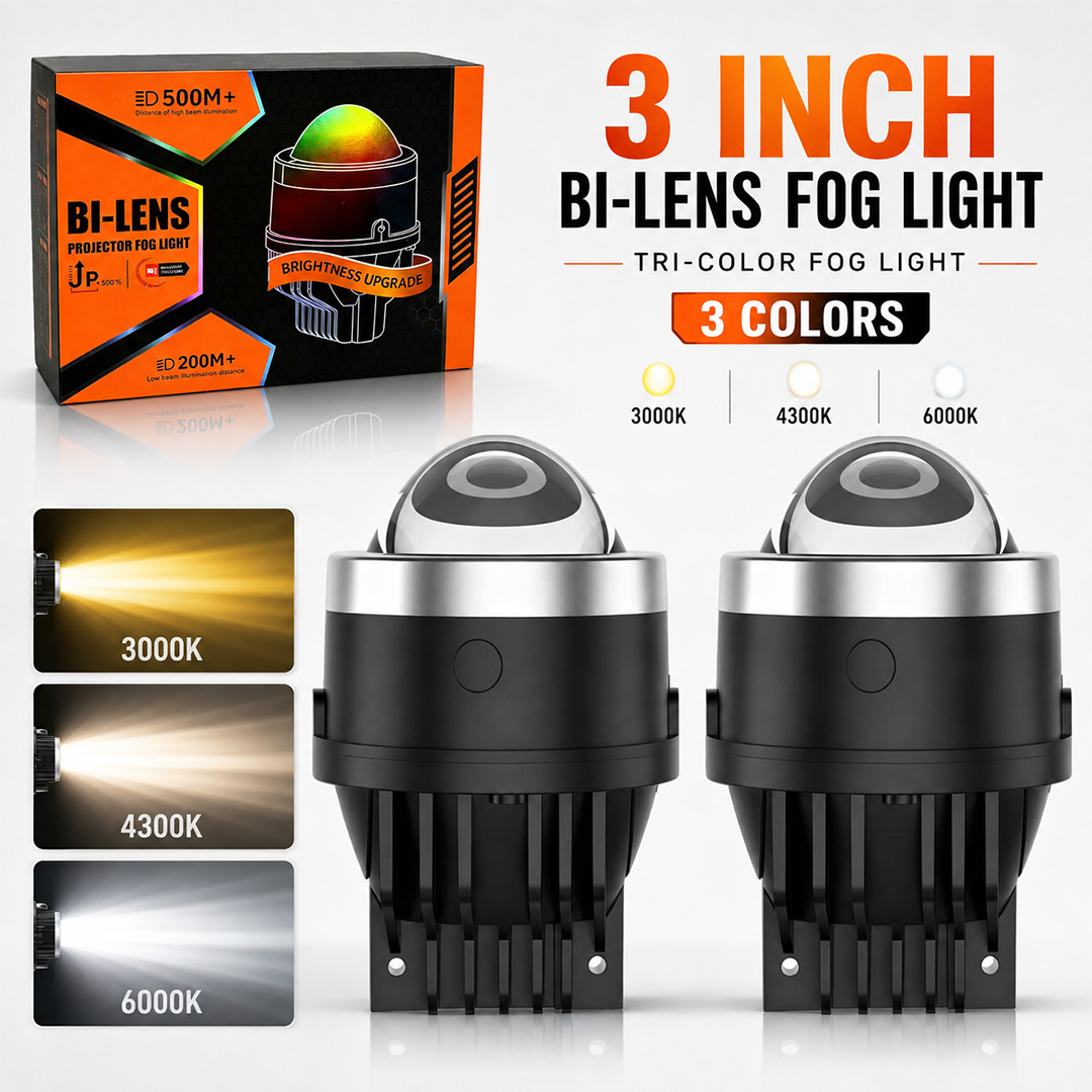 3 inch three color bi-lens projector fog light