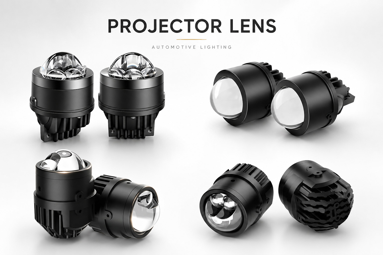 Automotive projector lens lighting modules