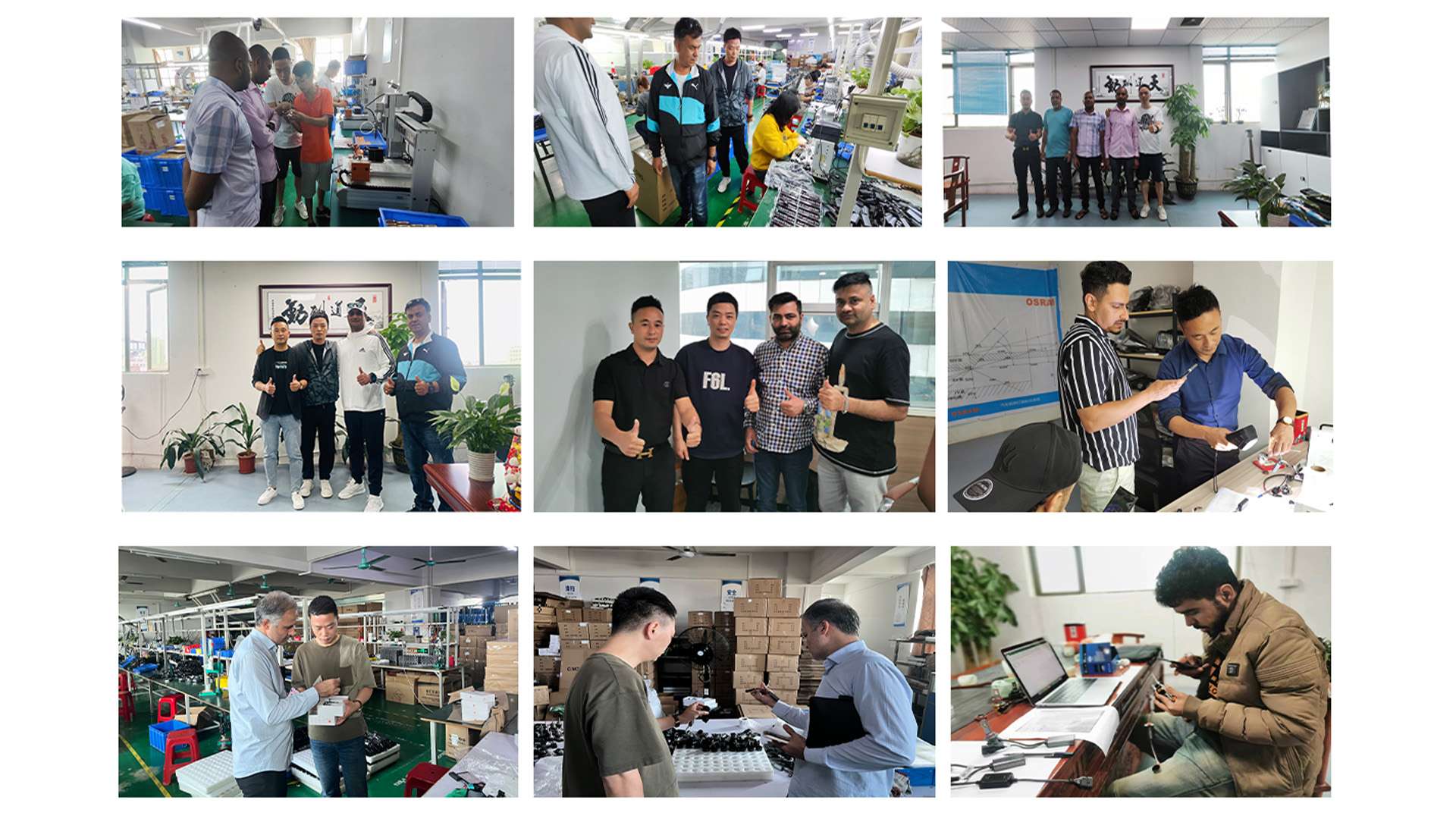 RAYLUX customers visiting and inspecting the automotive lighting factory