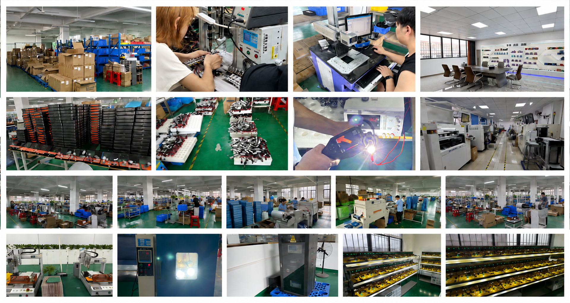 China automotive LED lighting factory production and testing