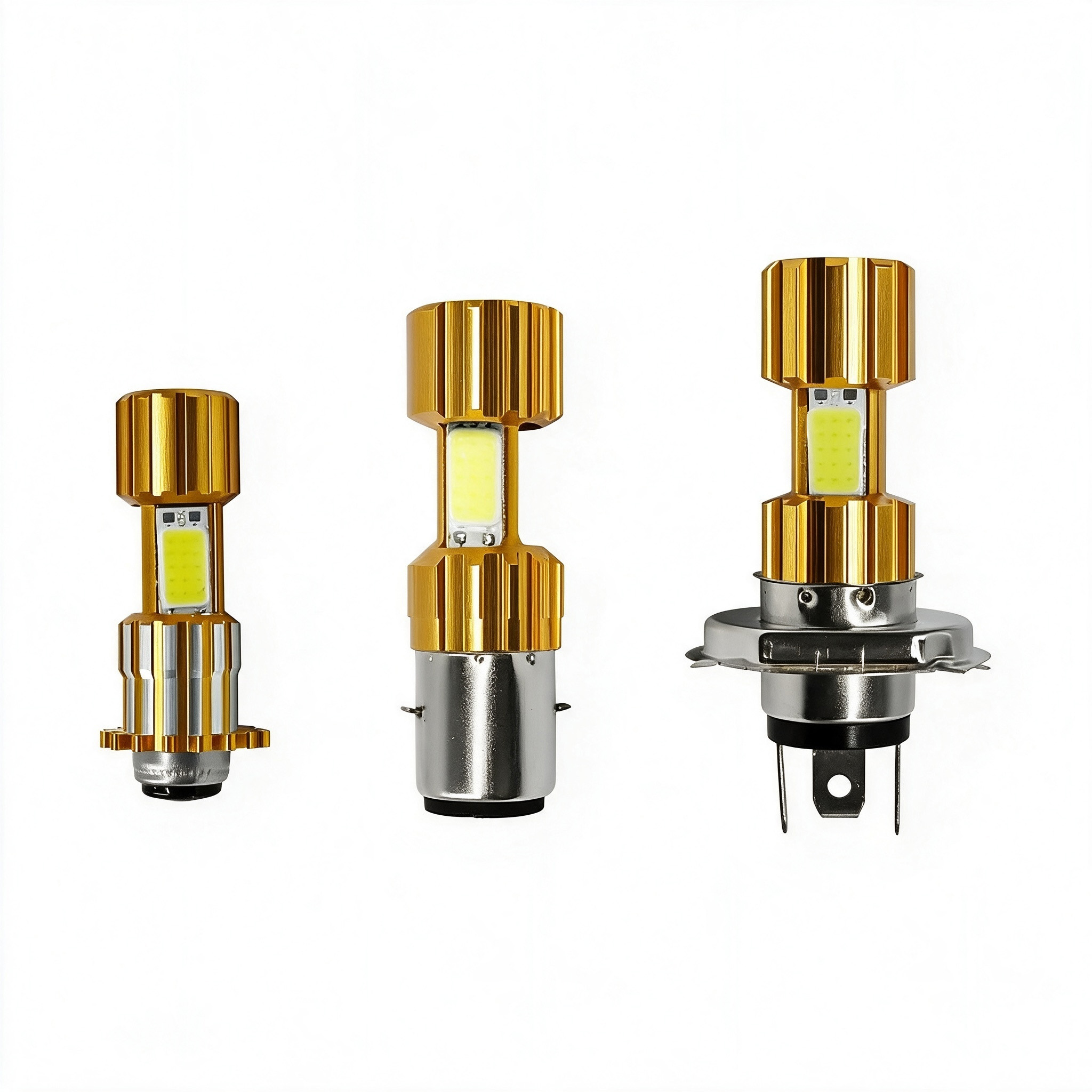 Motorcycle COB LED headlight bulb P15D BA20D H4